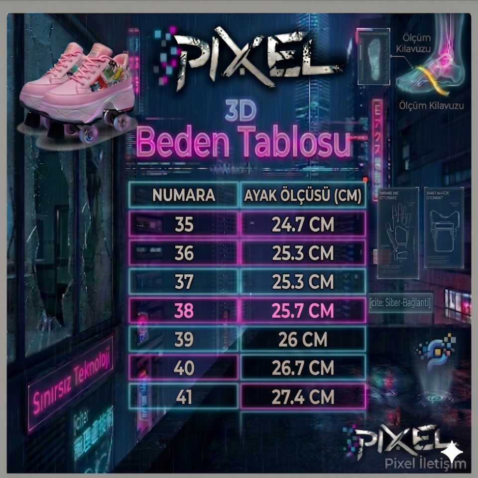 3D Fren Modüllü Otomatik Patene Dönüşebilen Ayakkabı