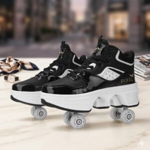 3D Otomatik Patene Dönüşebilen 2'si 1 Arada Işıksız Spor  Ayakkabı